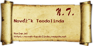 Novák Teodolinda névjegykártya
